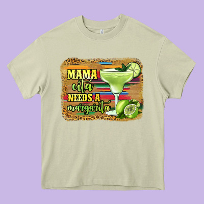 Mama Cita Needs A Margarita Heavy Core Tee Designed By Jasminsmagicworld