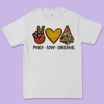 Peace Love Christmas Premium Tee Designed By Jahusdesignshop