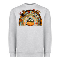 Heather Grey Fall rainbow pumpkin Heavyweight Sweatshirt - NancyCooperArtShop