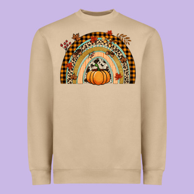 Fall Rainbow Pumpkin Heavyweight Sweatshirt Designed By Nancycooperartshop
