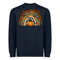 Navy Fall rainbow pumpkin Heavyweight Sweatshirt - NancyCooperArtShop