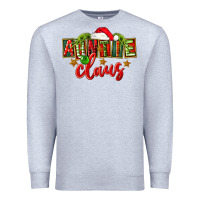 Heather Grey christmas auntie claus Premium Sweatshirt - FaDigitalArtStudio