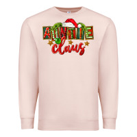 Pale Pink christmas auntie claus Premium Sweatshirt - FaDigitalArtStudio