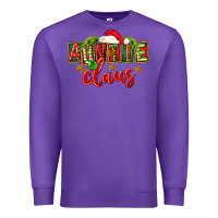 Purple christmas auntie claus Premium Sweatshirt - FaDigitalArtStudio