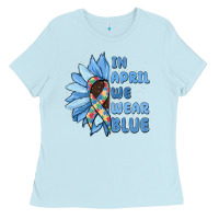 Baby Blue in april we wear blue Ladies Tee - MaliasSmallBusiness