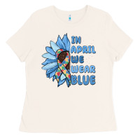 Bone in april we wear blue Ladies Tee - MaliasSmallBusiness