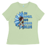 Matcha in april we wear blue Ladies Tee - MaliasSmallBusiness