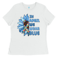 White in april we wear blue Ladies Tee - MaliasSmallBusiness