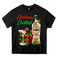 Black christmas cocktail martini and gift Heavy Core Tee - AdoDesignShop