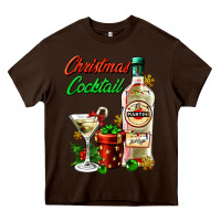 Chocolate Brown christmas cocktail martini and gift Heavy Core Tee - AdoDesignShop