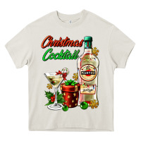 Cream christmas cocktail martini and gift Heavy Core Tee - AdoDesignShop