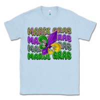 Dusty Blue mardi gras with fleur de lis Classic Tee - LillyAllenDesigns