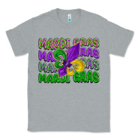 Heather Grey mardi gras with fleur de lis Classic Tee - LillyAllenDesigns