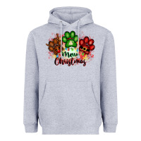 Heather Grey merry christmas paws Heavyweight Hoodie - FaDigitalArtStudio