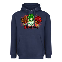 Navy merry christmas paws Heavyweight Hoodie - FaDigitalArtStudio