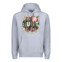 Heather Grey Easter Day The hunt is on Premium Hoodie - OliviaCreatesArt