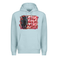 Blue Mist you moo ve  me black angus Premium Hoodie - RanaPortraitStore