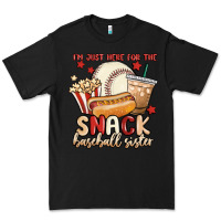Black i'm just here for the snack baseball sister Premium Tee - MaliasSmallBusiness