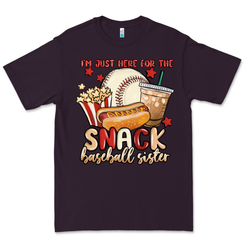 I'm Just Here For The Snack Baseball Sister Premium Tee by MaliasSmallBusiness | Teevron