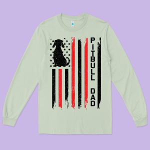 Pitbull Dad Long Sleeve Tee Designed By Bettercallsaul