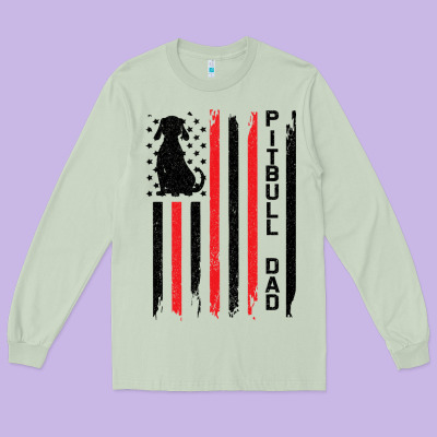 Pitbull Dad Long Sleeve Tee Designed By Bettercallsaul