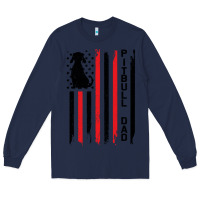 Navy Pitbull Dad Long Sleeve Tee - Bettercallsaul