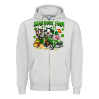 Dove Grey Shamrock farm Zipper Hoodie - CowGirlArtShop