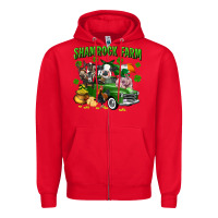 Red Shamrock farm Zipper Hoodie - CowGirlArtShop