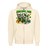 Sandshell Shamrock farm Zipper Hoodie - CowGirlArtShop