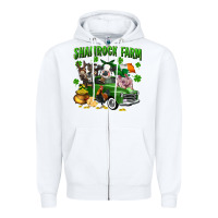White Shamrock farm Zipper Hoodie - CowGirlArtShop