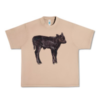 Burro Black Angus Calf Illustrations Urban Heavy Tee - LillyAllenDesigns