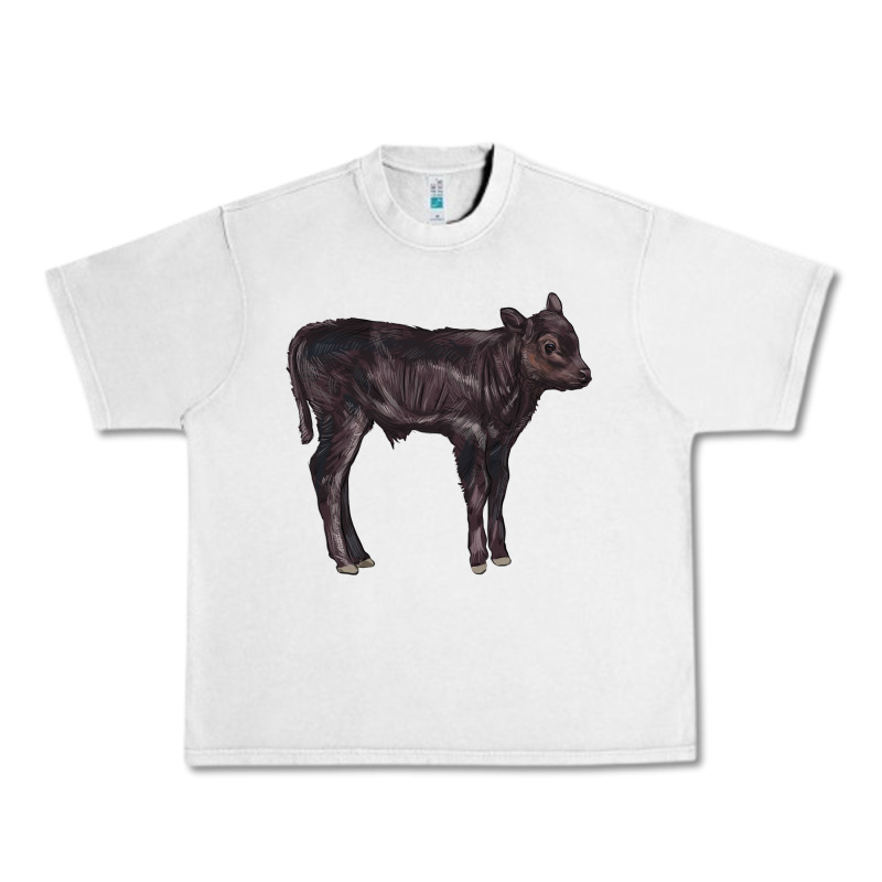 Black Angus Calf Illustrations Urban Heavy Tee by LillyAllenDesigns | Teevron