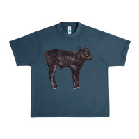 Midnight Navy Black Angus Calf Illustrations Urban Heavy Tee - LillyAllenDesigns