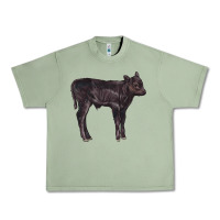 Oil Green Black Angus Calf Illustrations Urban Heavy Tee - LillyAllenDesigns