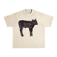 Sandshell Black Angus Calf Illustrations Urban Heavy Tee - LillyAllenDesigns