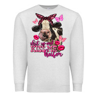 Oatmeal Heather Valentine's Day Shut Up And Kiss Me Heifer Holstein Cow Premium Sweatshirt - FaDigitalArtStudio