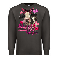 Smoke Valentine's Day Shut Up And Kiss Me Heifer Holstein Cow Premium Sweatshirt - FaDigitalArtStudio