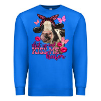True Royal Valentine's Day Shut Up And Kiss Me Heifer Holstein Cow Premium Sweatshirt - FaDigitalArtStudio
