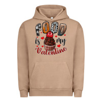 Pigment Burro Food İs My Valentine Urban Hoodie - SublimationCraftShop