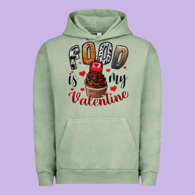 Food İs My Valentine Urban Hoodie Designed By Sublimationcraftshop