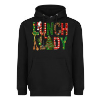 Black Lunch Lady Christmas Heavyweight Hoodie - BundleAndBundleShop