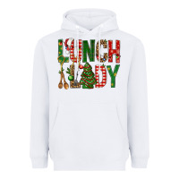 White Lunch Lady Christmas Heavyweight Hoodie - BundleAndBundleShop