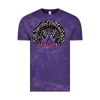 Cloud Purple racing checkered rainbow Vintage Tee - JahusDesignShop