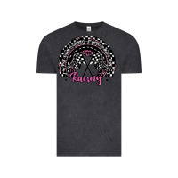 Vintage Black racing checkered rainbow Vintage Tee - JahusDesignShop