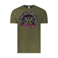 Vintage Olive racing checkered rainbow Vintage Tee - JahusDesignShop