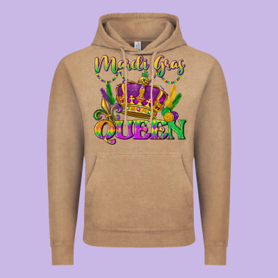 Mardi Gras Queen Vintage Hoodie Designed By Lillyallendesigns