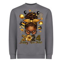 Storm 2024 happy new year  afro messy bun Heavyweight Sweatshirt - texasbilliewilder