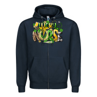 Navy lucky nurse St. Patrick's Zipper Hoodie - HowdyJamesFarm