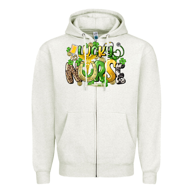 Lucky Nurse St. Patrick's Zipper Hoodie by HowdyJamesFarm | Teevron