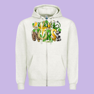 Lucky Nurse St. Patrick's Zipper Hoodie Designed By Howdyjamesfarm